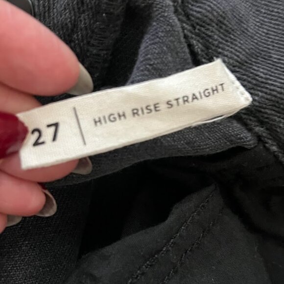 PACSUN Black High Rise Distressed Straight Leg Denim Jeans Size 27 - Picture 12 of 13